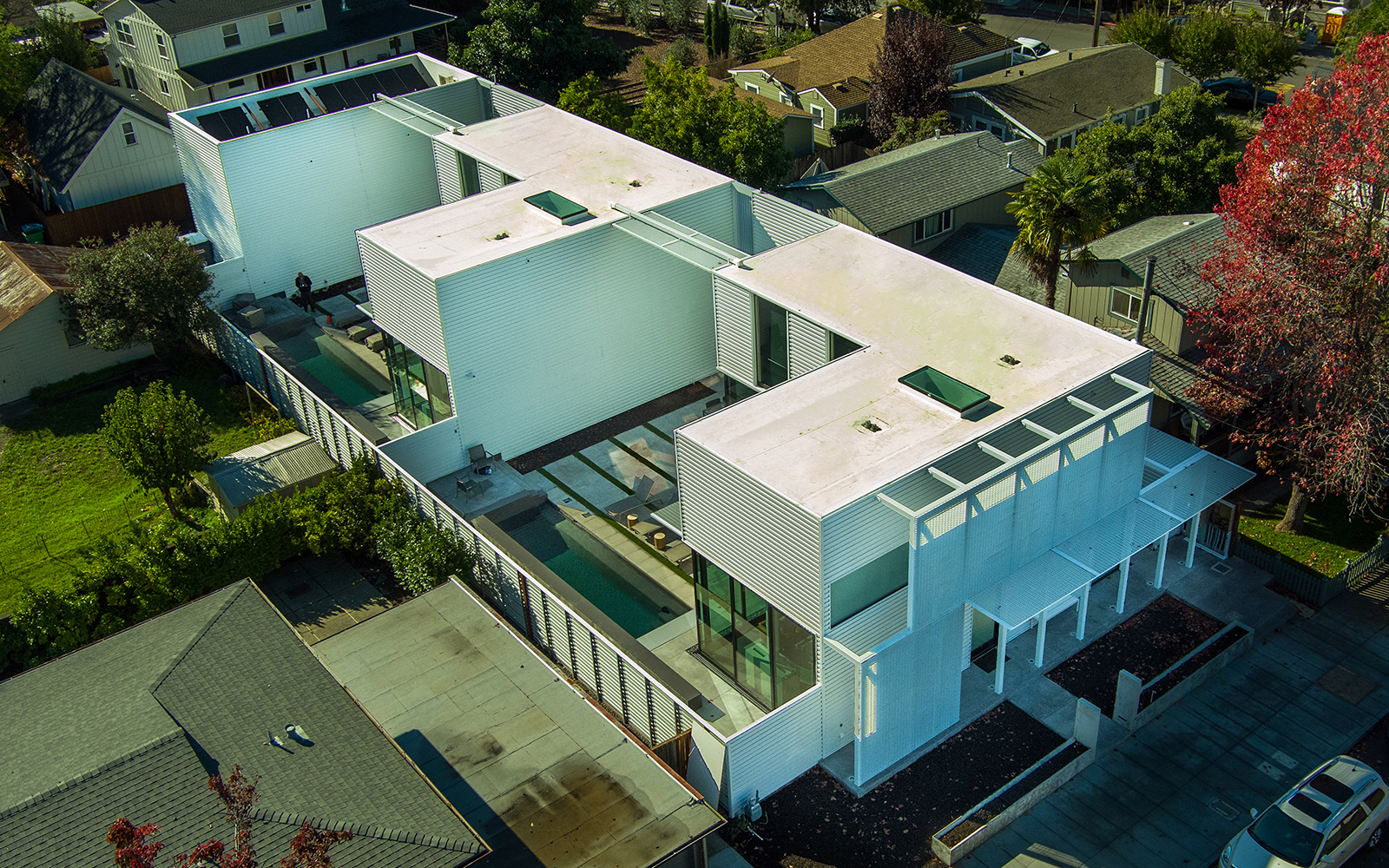glass pavilions aerial image