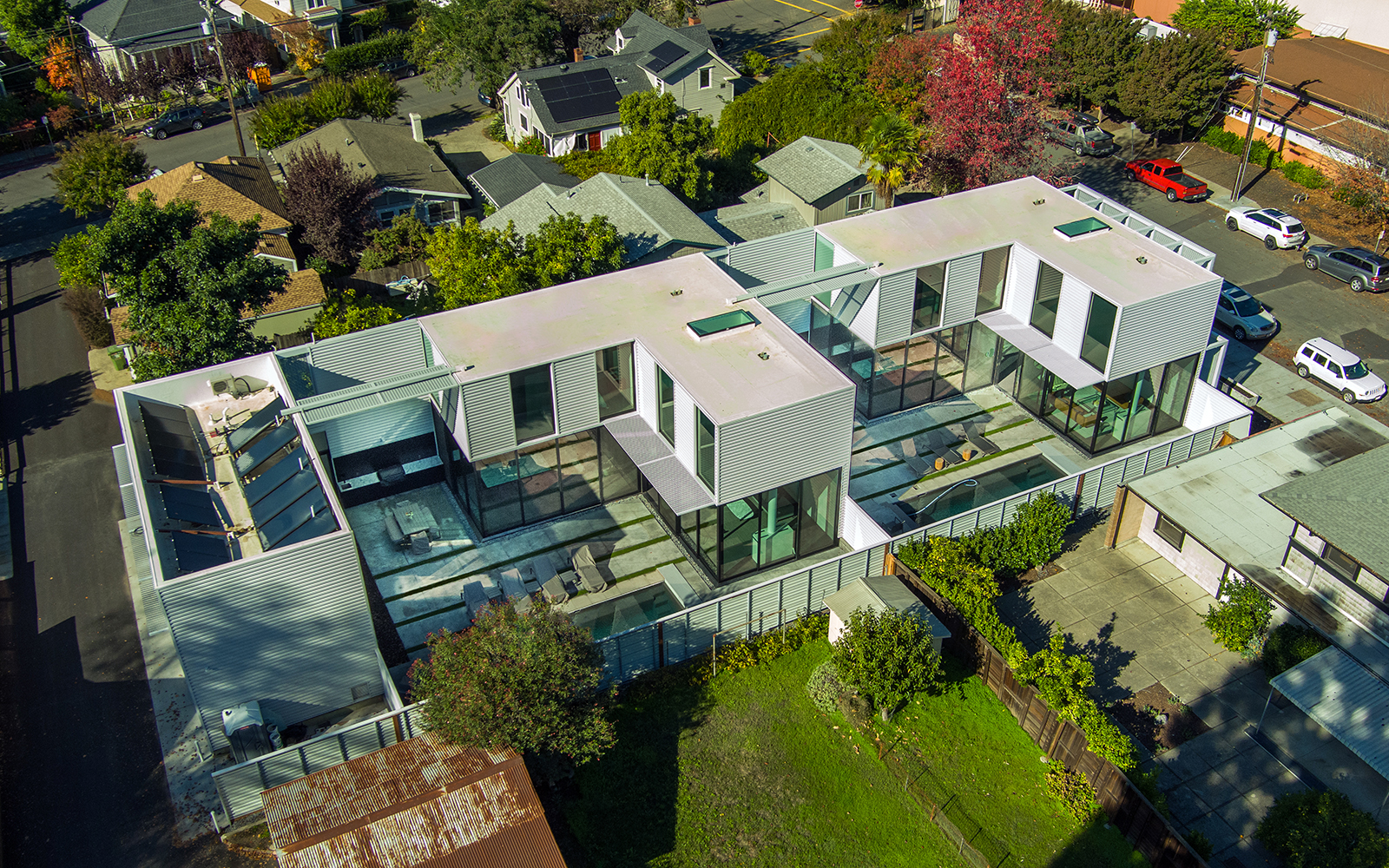 glass pavilions aerial image