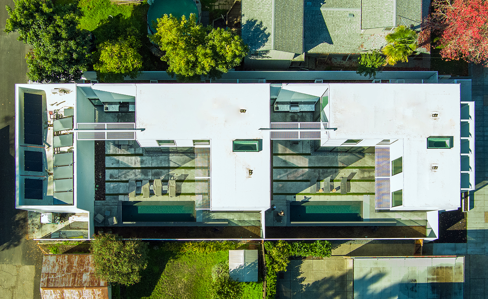 glass pavilions aerial image